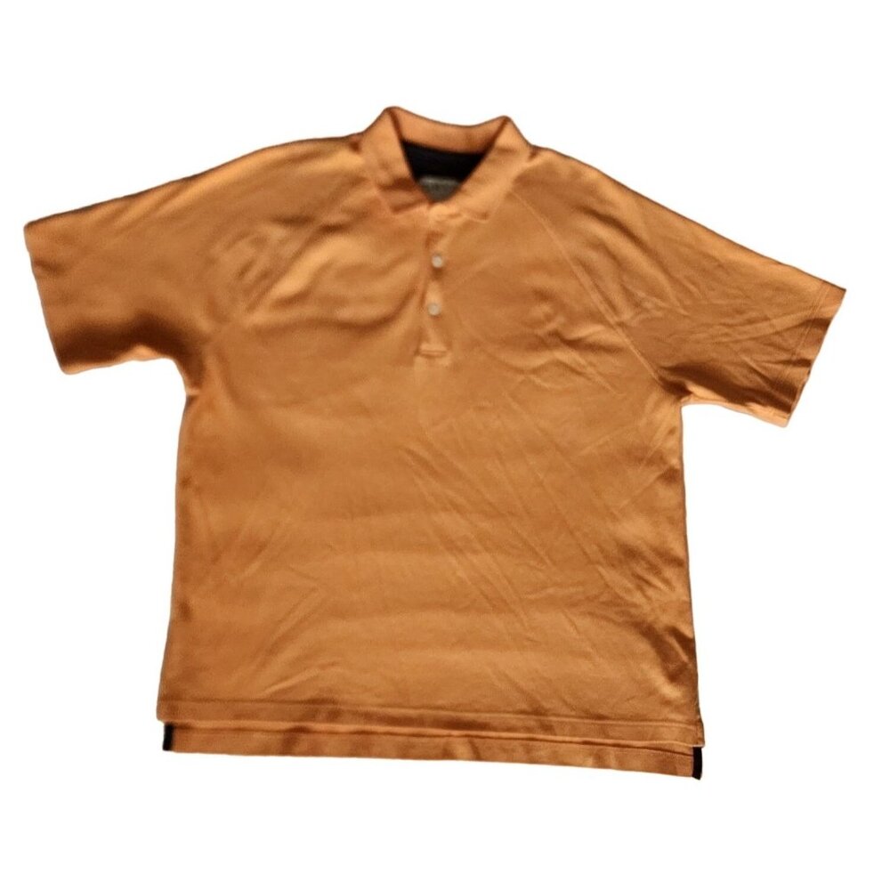 ORVIS Men's Orange Three-Button Placket Short-Sleeve Golf Polo Shirt Size Large - Picture 2 of 10